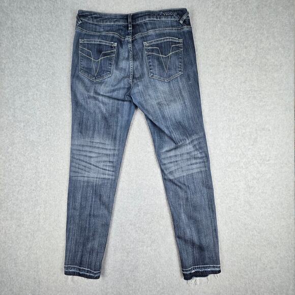 Vigoss Womens 32x29 The Chelsea Skinny Distressed Stretch Jeans Raw Hem - Picture 3 of 16